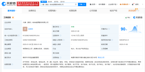 配资资深炒股 大唐发电等在南通成立综合能源服务公司 注册资本1.2亿
