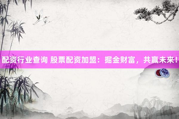 配资行业查询 股票配资加盟：掘金财富，共赢未来！
