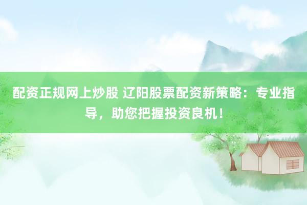 配资正规网上炒股 辽阳股票配资新策略：专业指导，助您把握投资良机！