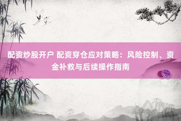 配资炒股开户 配资穿仓应对策略：风险控制、资金补救与后续操作指南