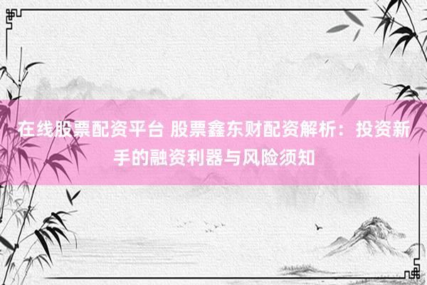 在线股票配资平台 股票鑫东财配资解析：投资新手的融资利器与风险须知