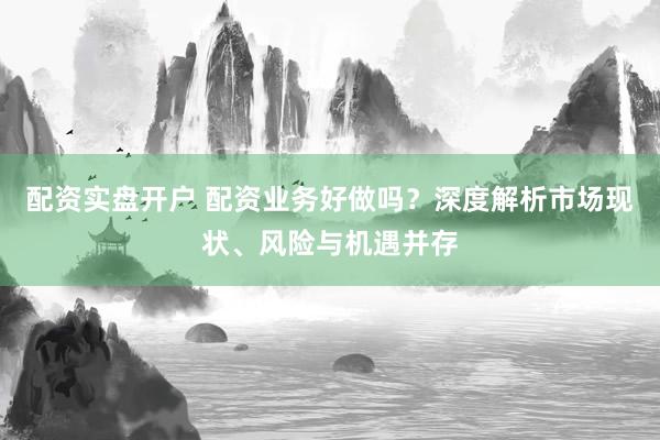 配资实盘开户 配资业务好做吗？深度解析市场现状、风险与机遇并存