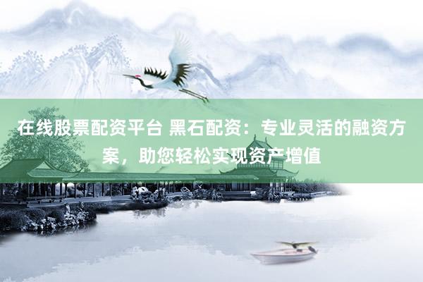 在线股票配资平台 黑石配资：专业灵活的融资方案，助您轻松实现资产增值