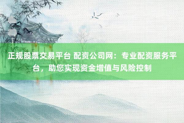 正规股票交易平台 配资公司网：专业配资服务平台，助您实现资金增值与风险控制