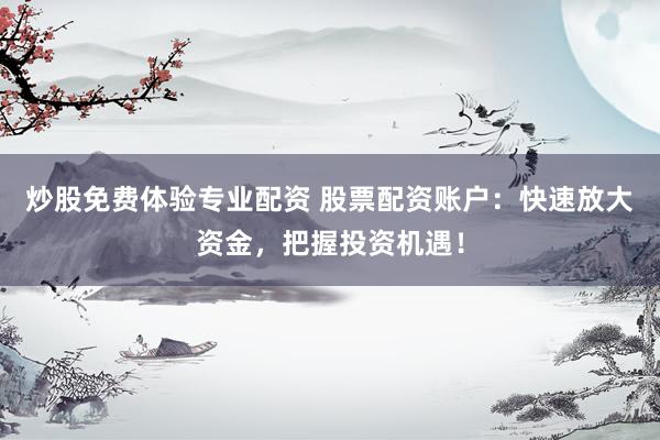 炒股免费体验专业配资 股票配资账户：快速放大资金，把握投资机遇！