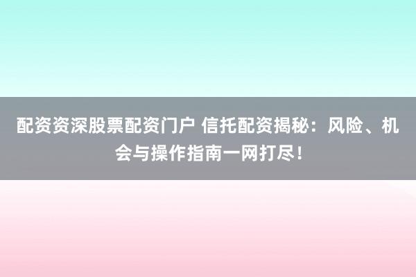 配资资深股票配资门户 信托配资揭秘：风险、机会与操作指南一网打尽！