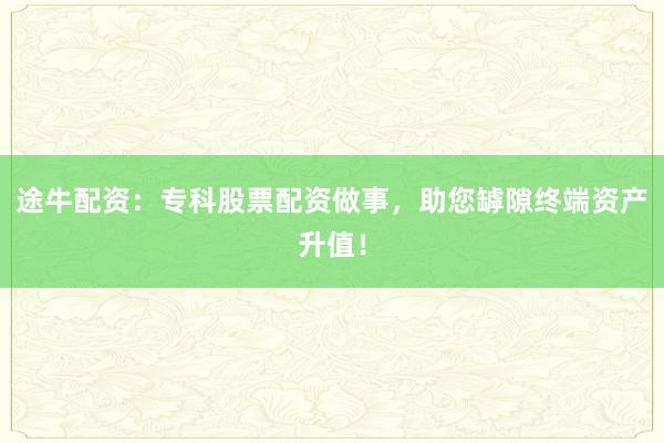 途牛配资：专科股票配资做事，助您罅隙终端资产升值！