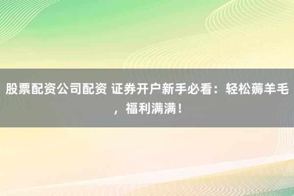 股票配资公司配资 证券开户新手必看：轻松薅羊毛，福利满满！