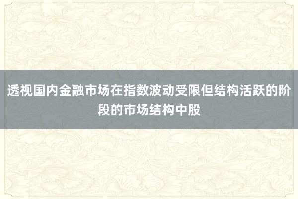 透视国内金融市场在指数波动受限但结构活跃的阶段的市场结构中股