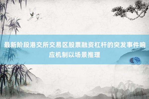 最新阶段港交所交易区股票融资杠杆的突发事件响应机制以场景推理