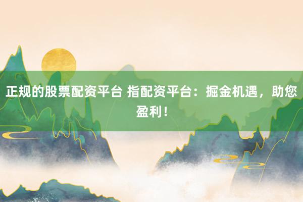 正规的股票配资平台 指配资平台：掘金机遇，助您盈利！
