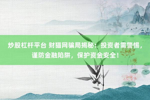 炒股杠杆平台 财猫网骗局揭秘：投资者需警惕，谨防金融陷阱，保护资金安全！
