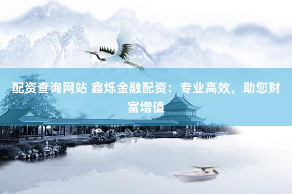 配资查询网站 鑫烁金融配资：专业高效，助您财富增值