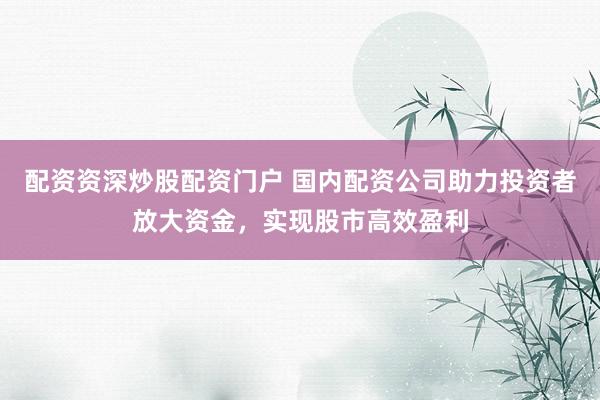 配资资深炒股配资门户 国内配资公司助力投资者放大资金，实现股市高效盈利